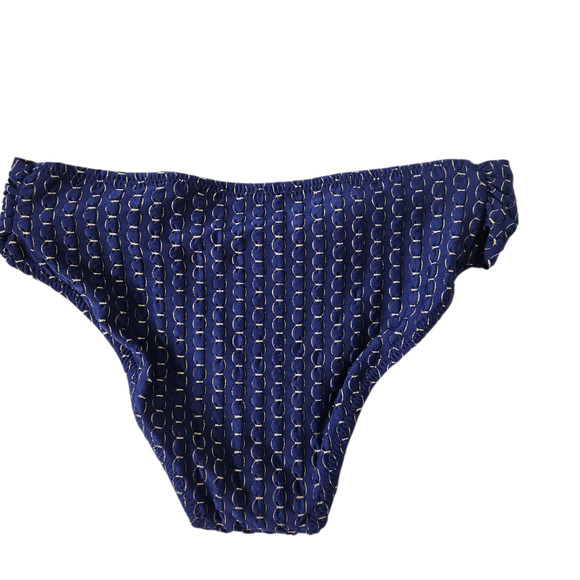 New Trina Turk Adeline Bikini Bottoms Size 6 Gold and Navy Blue - Picture 2 of 4